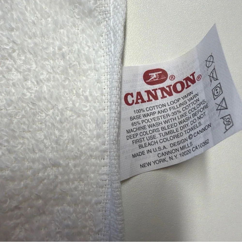 NWOT VTG Cannon Kitchen Towel 1980s-1990s Made‎ USA Bunny Flowers Country Cotton